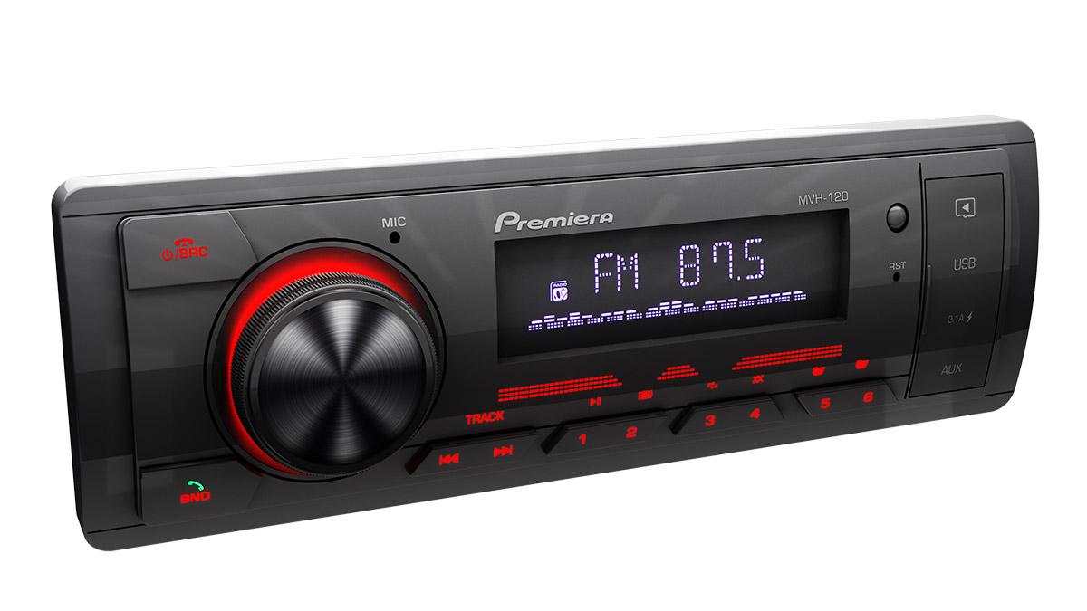 Premiera MVH 120 FM\USB\BT ресивер красная подсветка