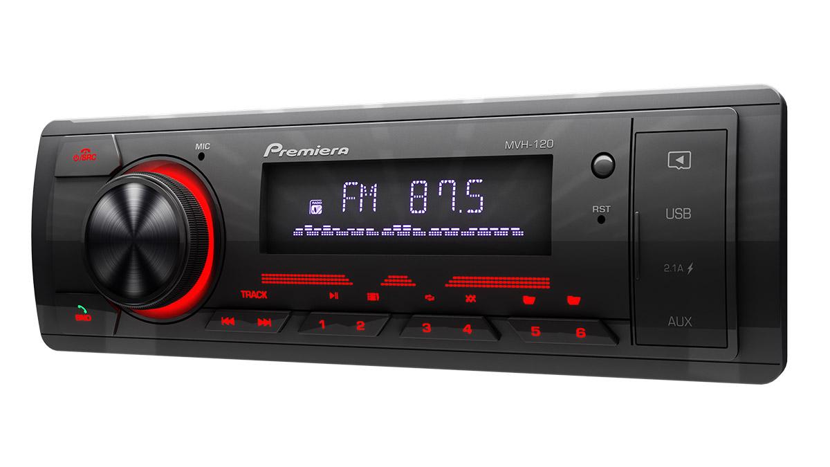 Premiera MVH 120 FM\USB\BT ресивер красная подсветка