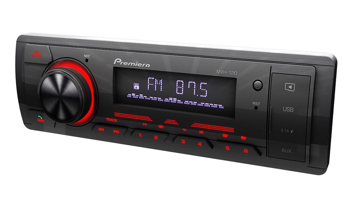 Premiera MVH 120 FM\USB\BT ресивер красная подсветка
