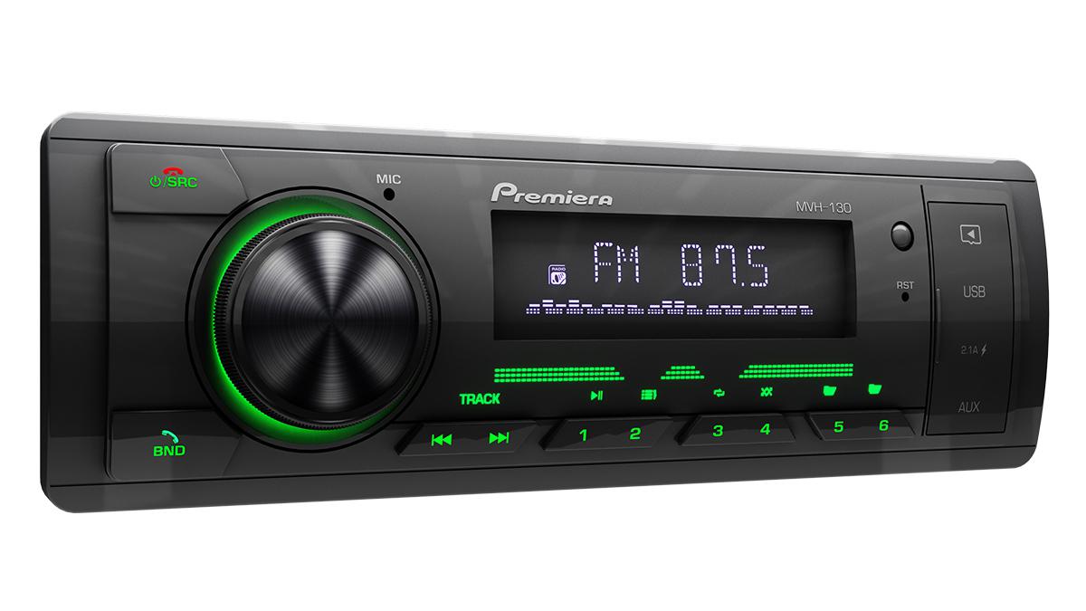 Premiera MVH 130 FM\USB\BT ресивер с зеленой подсветкой