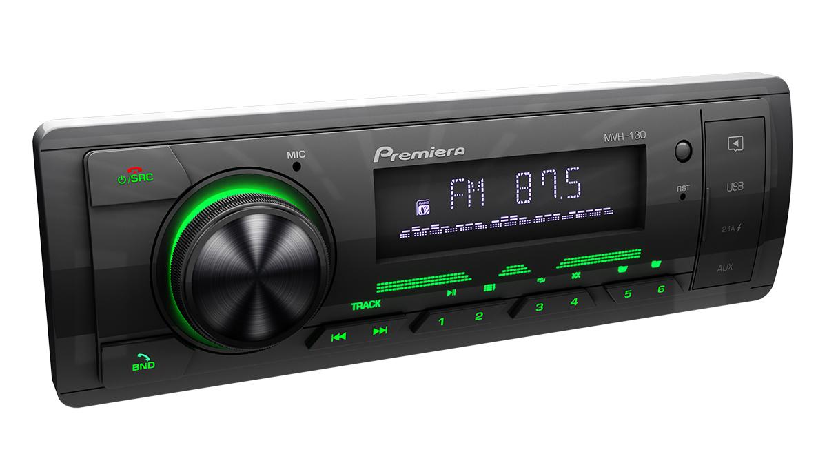 Premiera MVH 130 FM\USB\BT ресивер с зеленой подсветкой