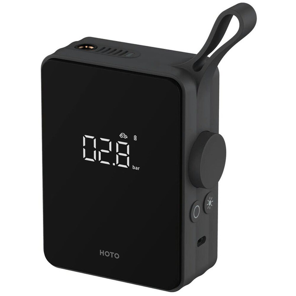 Портативный аккумуляторный компрессор, HOTO, Portable Electric Tire Inflator QWCQB001, Черный