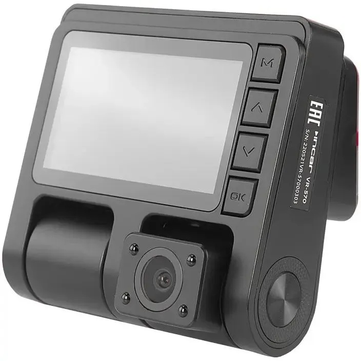 Видеорегистратор двухкамерный INCAR VR-570/Экран IPS 2.45", H.264, AVI, JPEG, 1920*1080