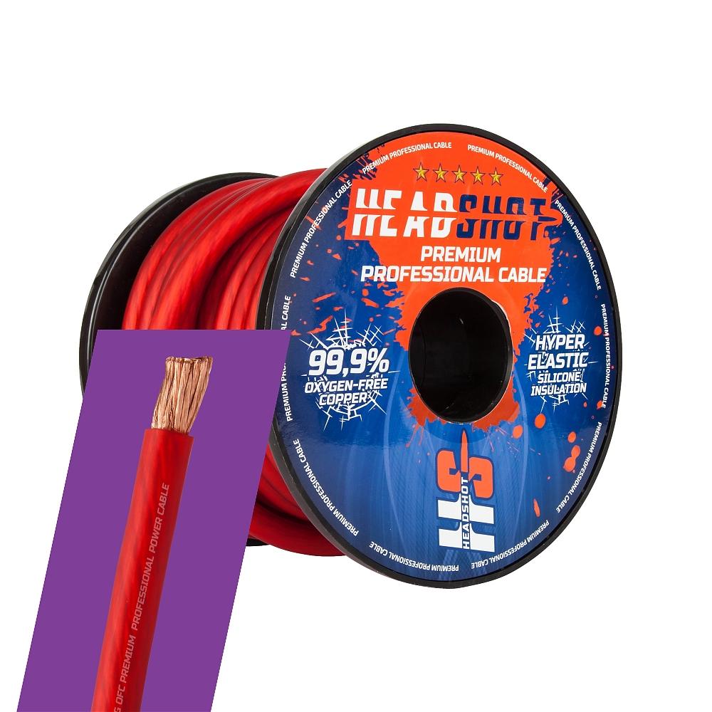 Силовой медный одножильный кабель HEADSHOT POFC 015R (0GA, 15м)